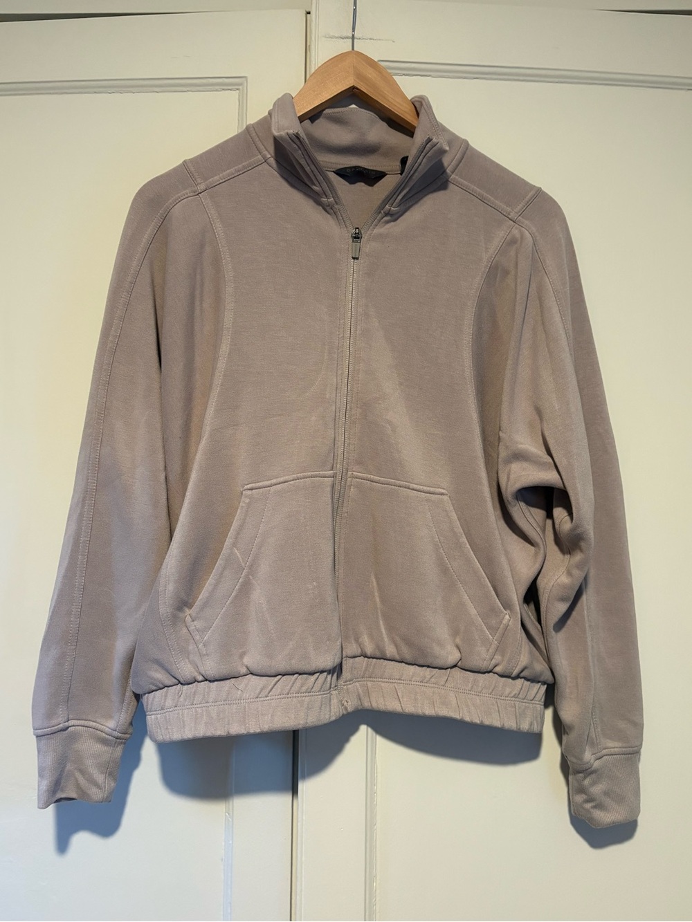 Danskin Taupe Super Soft Zip Up Sweatshirt